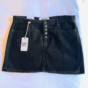 Indigo Rein Raw Hem Corduroy Mini Skirt Ju…